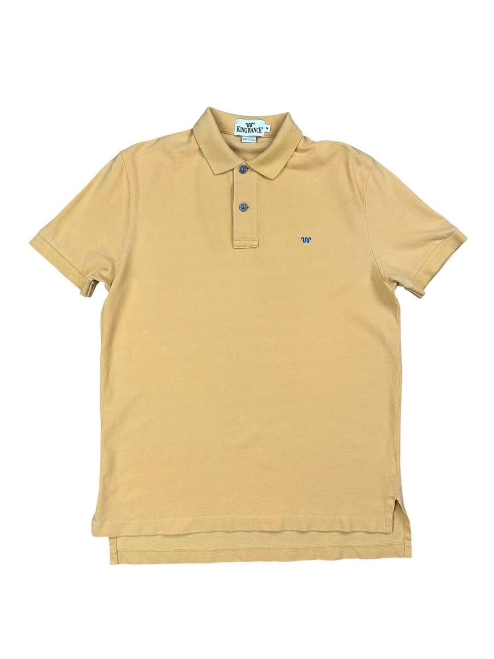 King Ranch Mesh Knit Western Button Polo Yellow — Size Medium